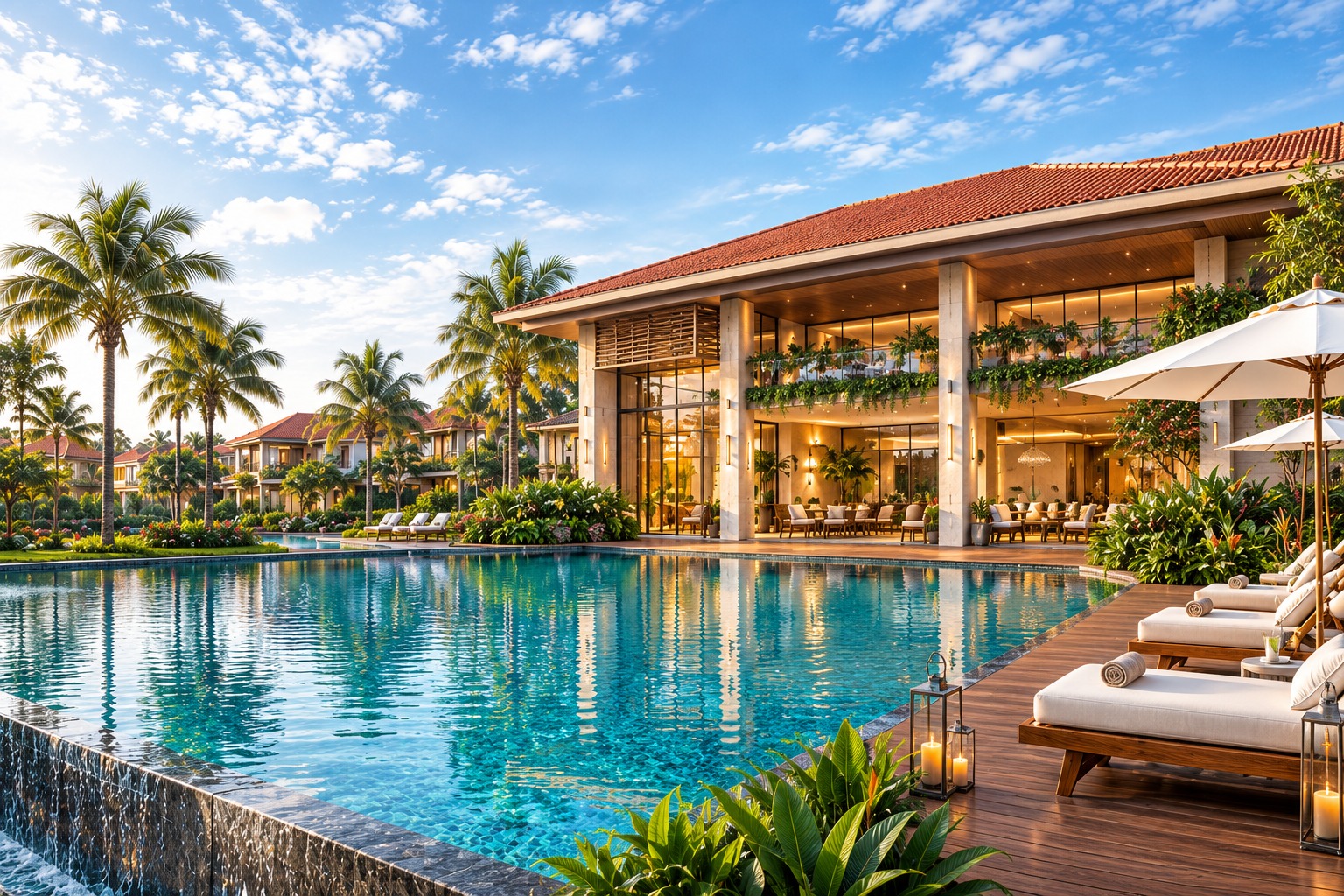 Clubhouse and infinity pool