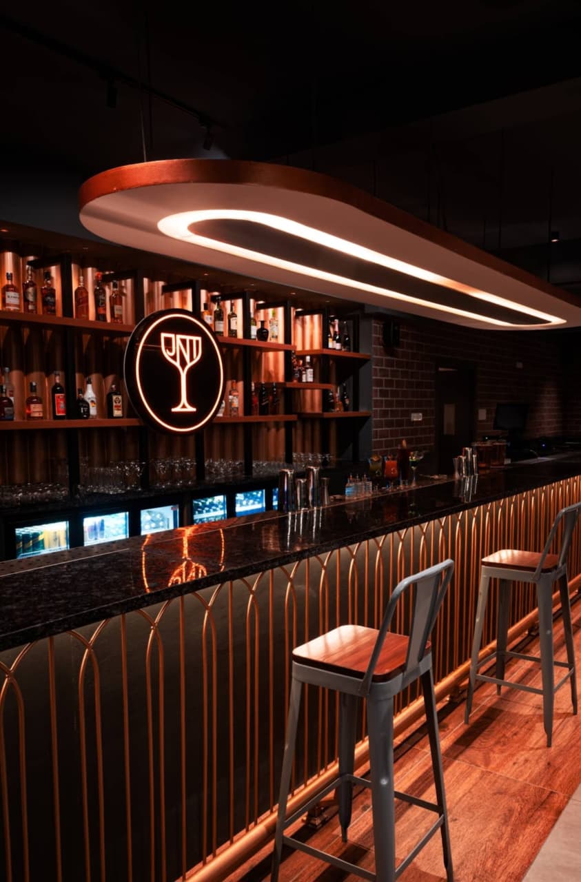 Lounge nook with layered textiles and curated décor