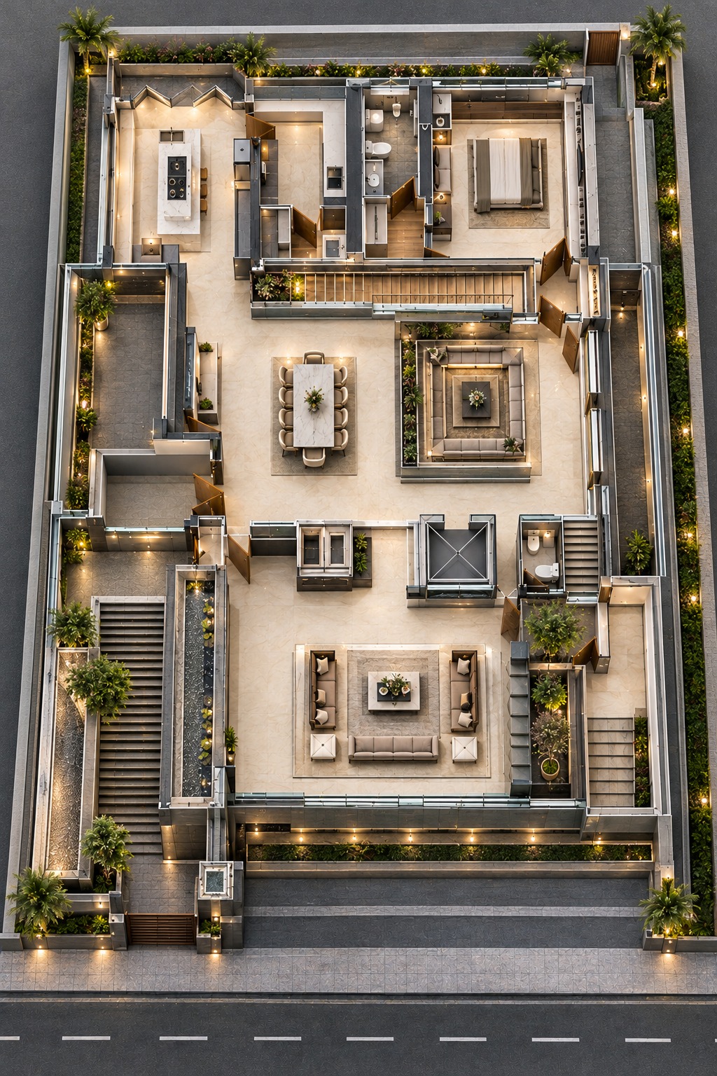 Courtyard garden & shaded seating